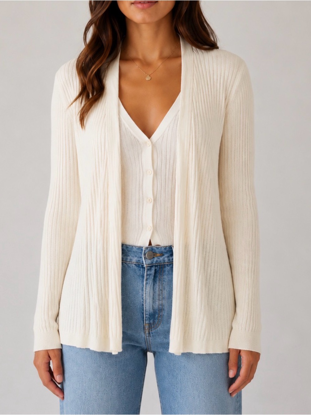 Soft Surroundings Cream Cardigan Medium